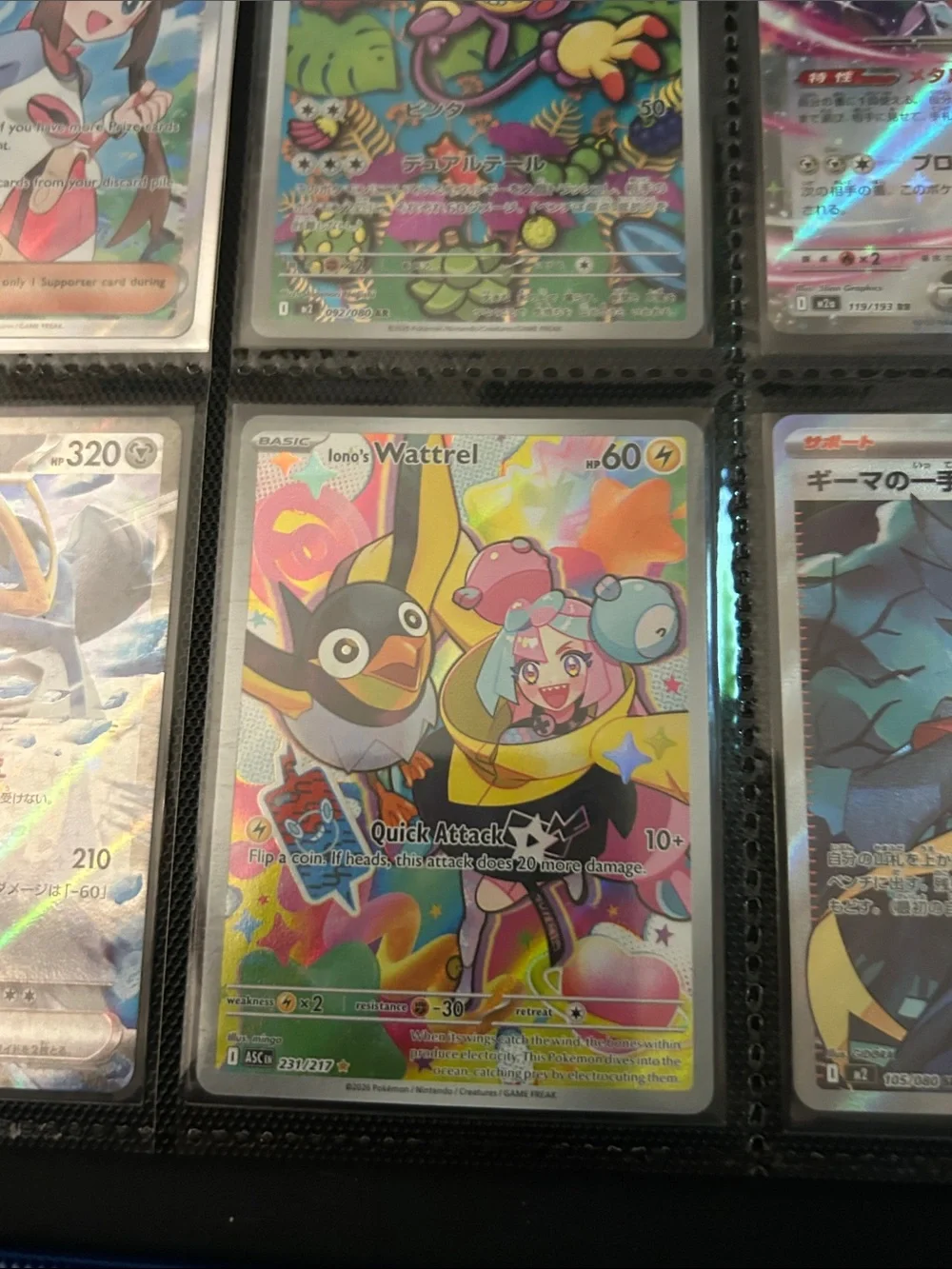 Pokemon Wattrel Rainbow Holo Card - Yellow, Pink, Blue - Picture 1 of 1